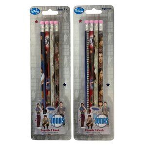 Disney Jonas Brothers Pencils 2 Pkgs of 4 Ea Assorted Designs Erasers 2009